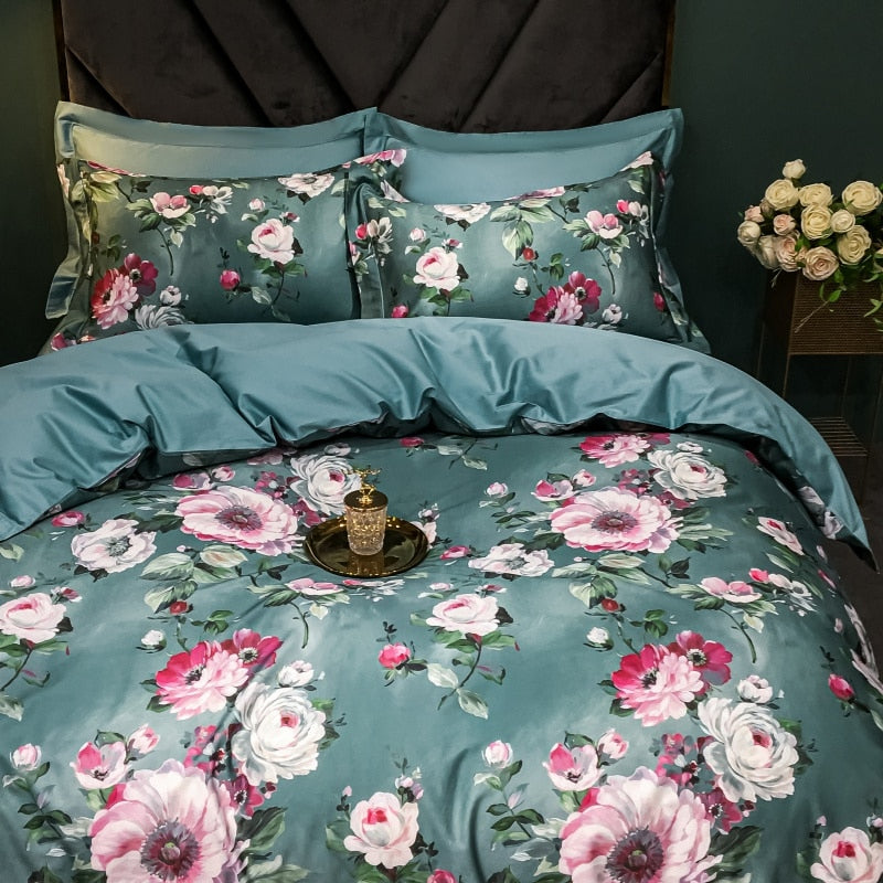 Brigitte Juniper Floral Design Egyptian Cotton Bedding Set - DARIYA HOME