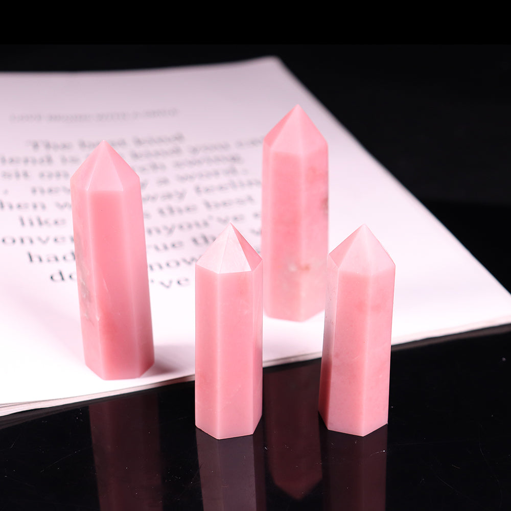 Pink Opal Natural Crystal Point Home Obelisk