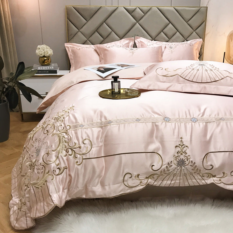 Victoria Wafer Luxury 600TC Satin Egyptian Cotton Royal Embroidery Duvet Bedding Set - DARIYA HOME