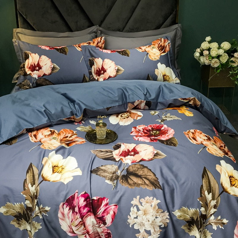 Brigitte Floral Egyptian Cotton Bedding Set - DARIYA HOME