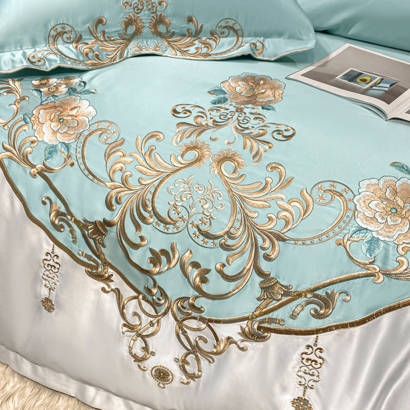 Julieta Botticelli Luxury 600 TC Cotton Flowers Royal Embroidery Duvet Bedding Set - DARIYA HOME