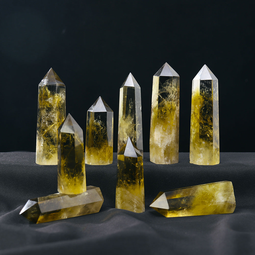 Citrine Crystal Point Home Polished Obelisk Φ18-22mm