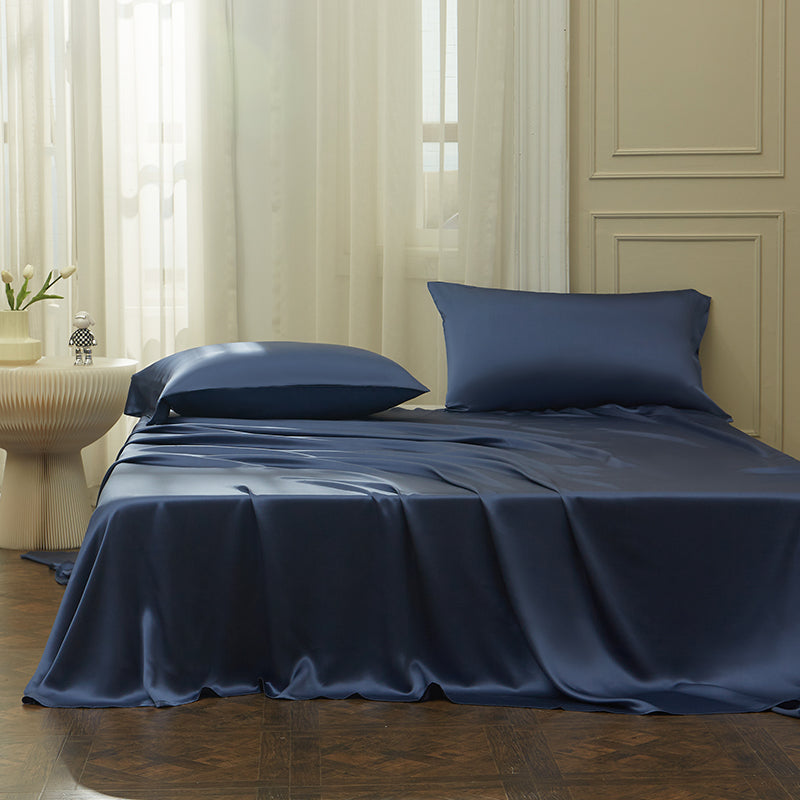 Thana Fiord Blue Mulberry Silk Luxury Bedding Set - DARIYA HOME