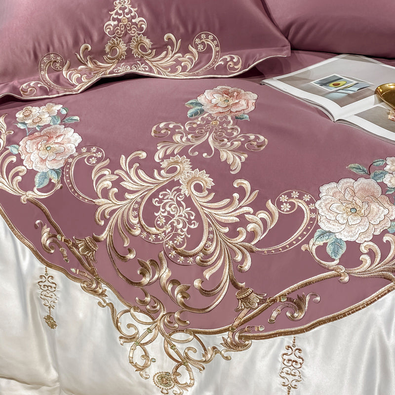 Julieta Pharlap Luxury 600 TC Cotton Flowers Royal Embroidery Duvet Bedding Set - DARIYA HOME