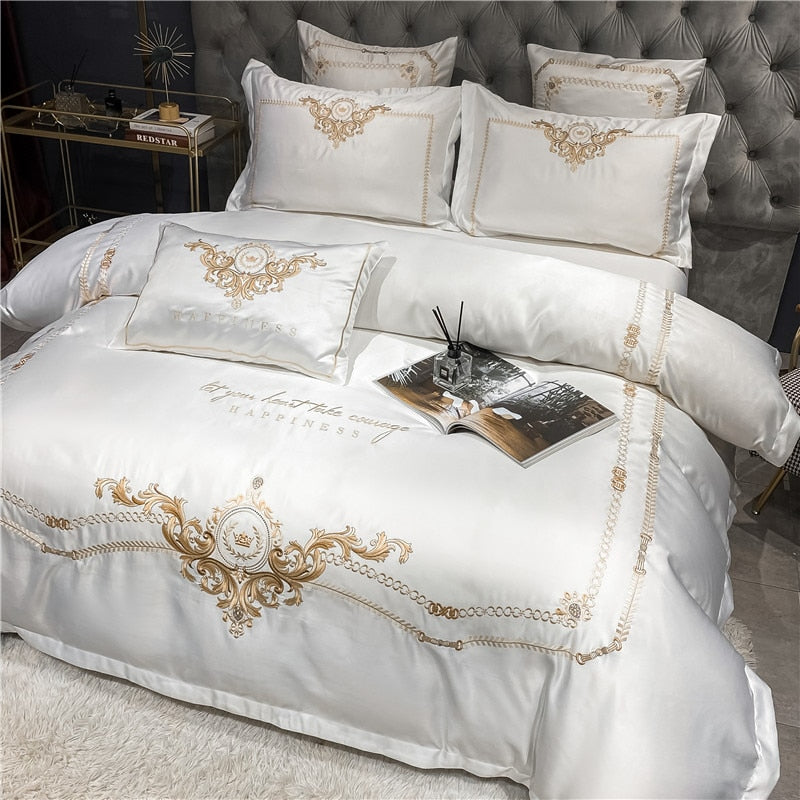 Paris Luxury 600TC Egyptian Cotton Royal Embroidered Duvet Bedding Set - DARIYA HOME