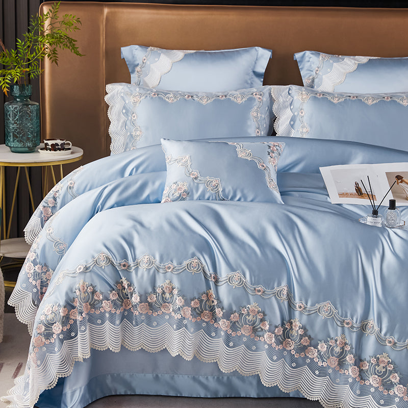 Layal Bali Hai Luxury Satin 1200TC Egyptian Cotton Duvet Bedding Set - DARIYA HOME