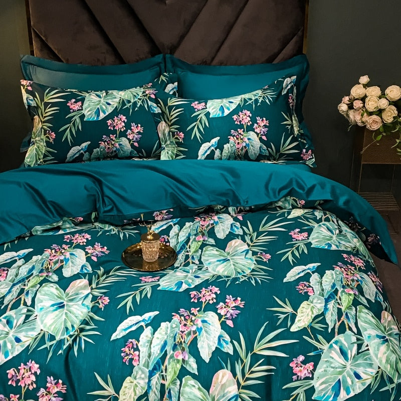 Brigitte Creek Flora Design Egyptian Cotton Bedding Set - DARIYA HOME