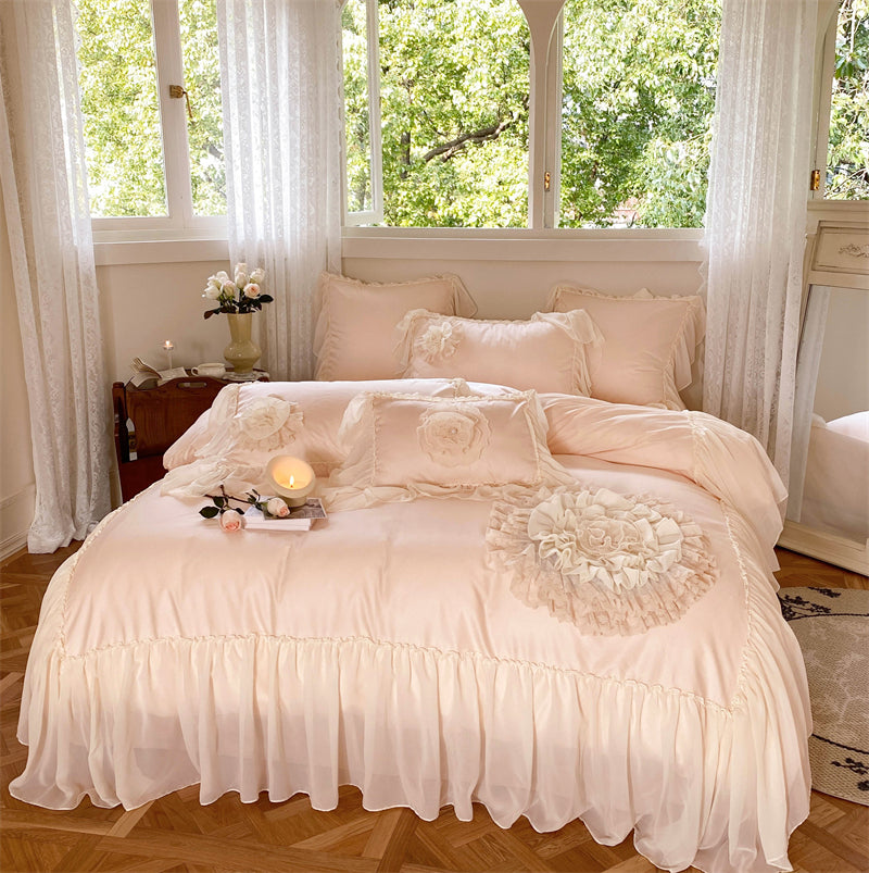 Rosemary Old Rose Luxury Egyptian Cotton Handmade Royal Bedding Set - DARIYA HOME