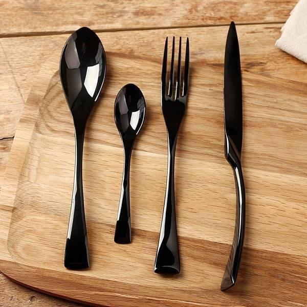 Valea Black Cutlery Set - DARIYA HOME
